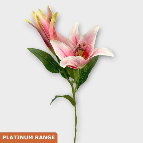 Artificial Faux Oriental Lily (Pink)
