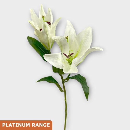 Artificial Faux Oriental Lily (White)