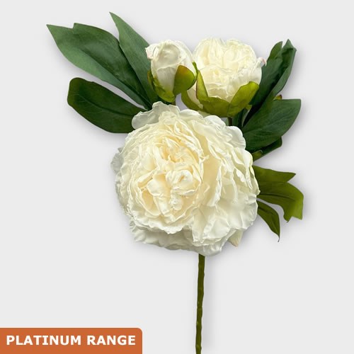 Artificial Faux Peony White