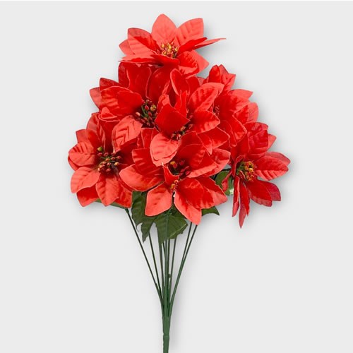 Artificial Faux Poinsettia Bush
