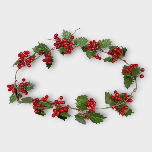 Artificial Faux Red Berry Garland 1.4m