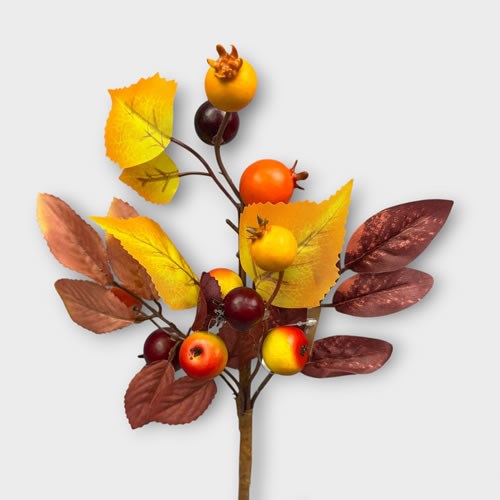 Artificial Faux Rose Hip & Crab Apple Picks
