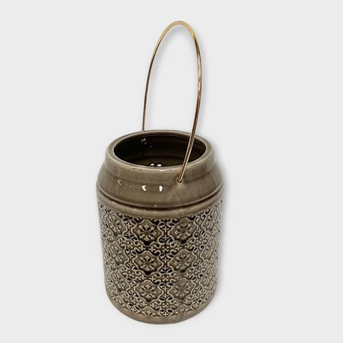 Bazaar Lantern Grey/Brown - 23.5cm