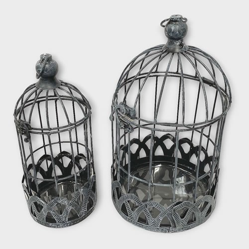 Bird Cages - Grey/Black Wire (set of 2)