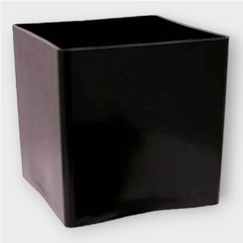 Acrylic Cube Vase Black 15cm