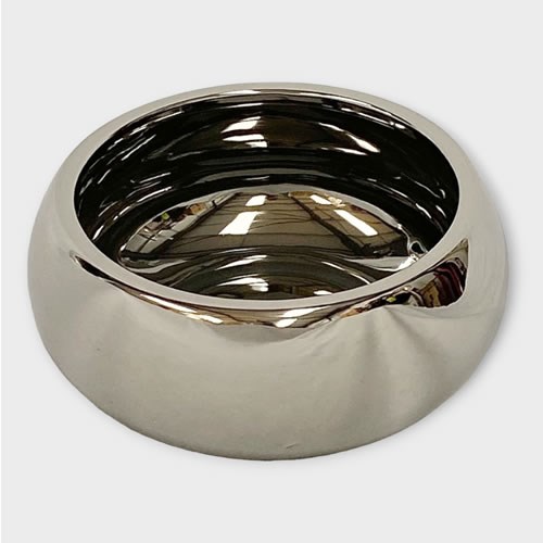 Bowl - Ceramic Round Silver 25.5cm