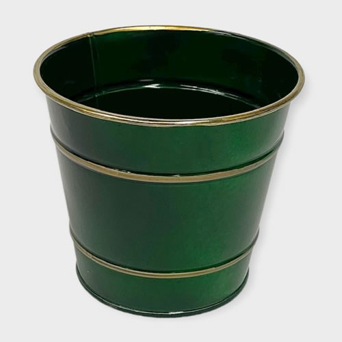 Bucket Planter (Green & Gold)