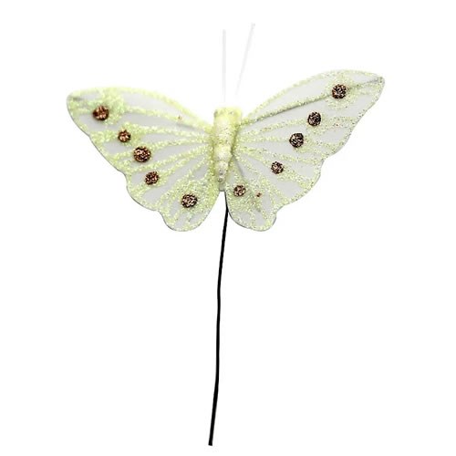 Butterflies Cream Cotton 8cm * ONLY 2 LEFT *