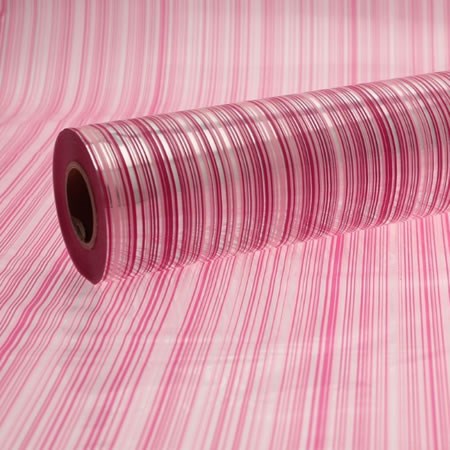 Cellophane Roll - Strong Pink & Pale Stripes