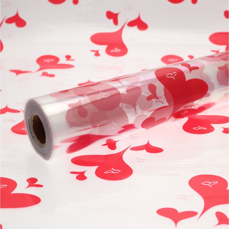 Cellophane Roll - Trendy Red Hearts 