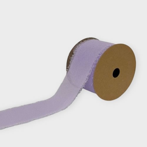 Chiffon Frayed Edge Ribbon - Lilac 40mm