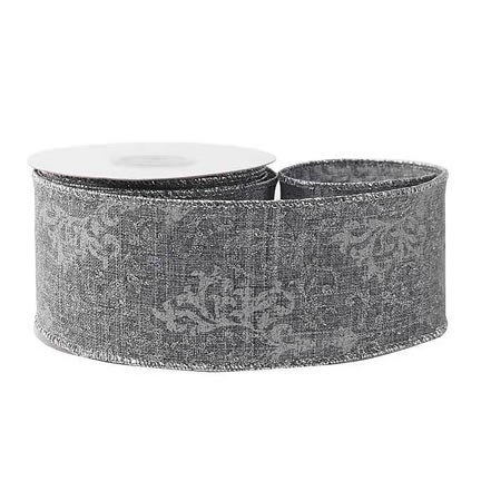 Ribbon Grey with Silver Pattern 
