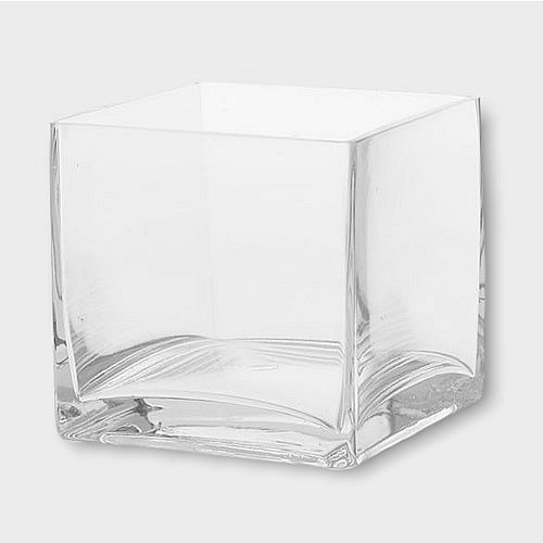 Glass Cube Vase - 12cm 