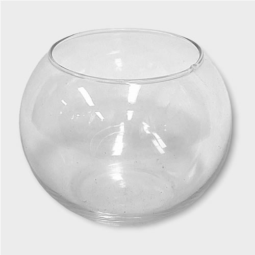 Glass Fish Bowl Vase - 10 x 12.5cm