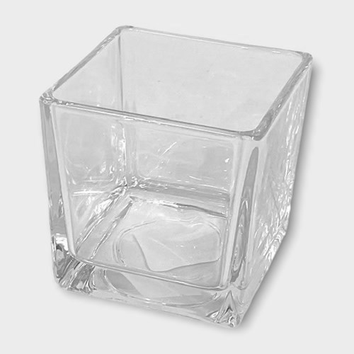 Glass Cube Vase - Tapered 8cm
