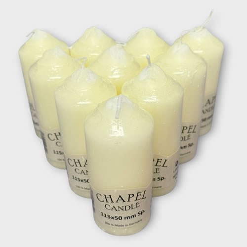 Clearance Item - 10 x Candles 115mm x 50mm (slight damage to top)