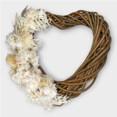 DIY Dried Flower Bleached Willow Heart Kit (Makes 3)