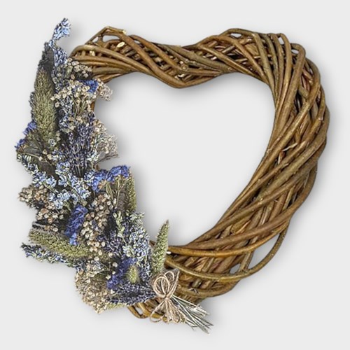 DIY Dried Flower Blue Willow Heart Kit (Makes 3)