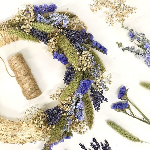 DIY Dried Flower Wreath Kit - Blue