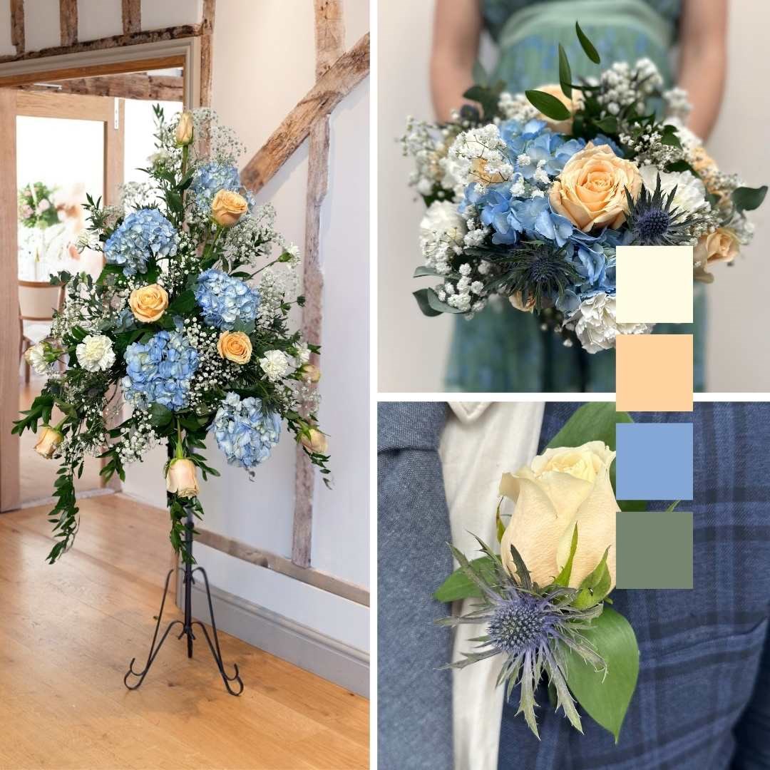 Wedding Flower Packs - Blue & Peach