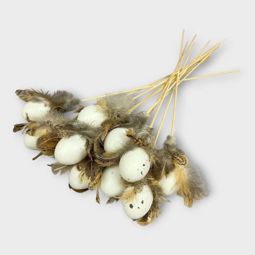 Easter Egg Picks - with Feathers