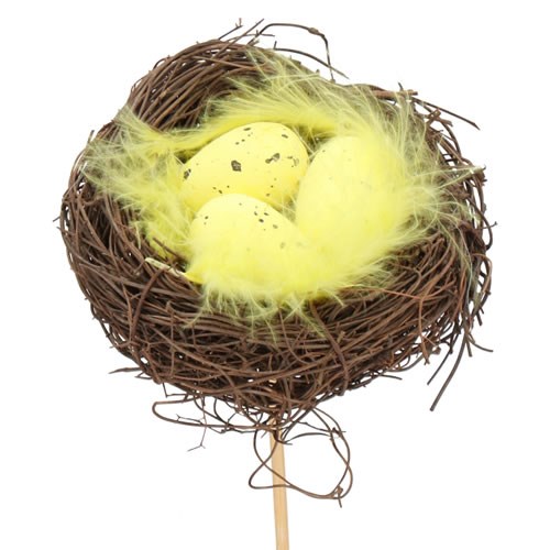 Easter Nest & Yellow Egg Picks