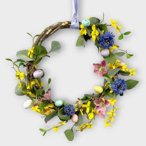 DIY Wreath Kit - Easter Twisted Vine & Eggs (Faux Flowers)