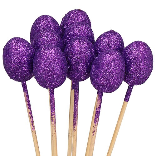 Egg Picks - Frosted Purple & Glitter