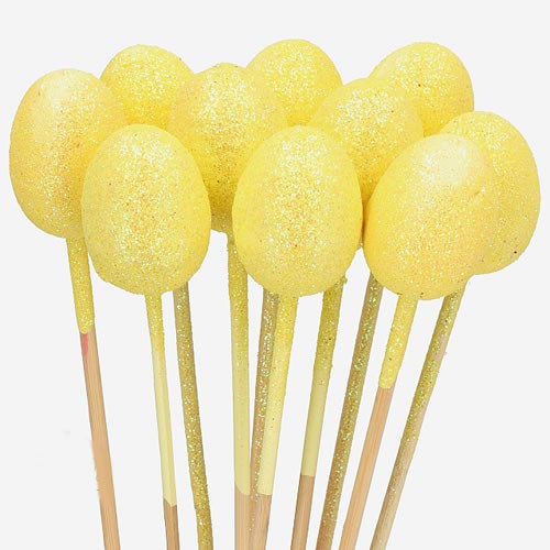 Egg Picks - Frosted Yellow & Glitter