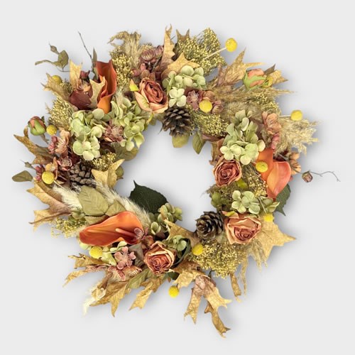 Flower Wreath - Autumn 50cm (Dried & Faux)