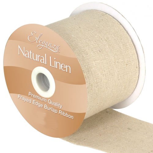 NATURAL BURLAP LINEN - FRAYED EDGE - 70MM