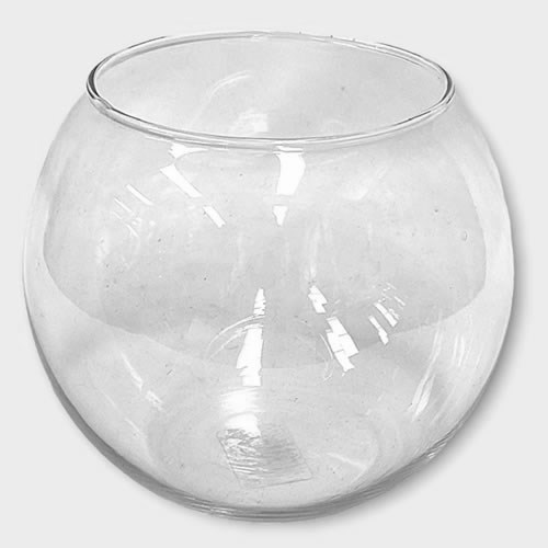 Glass Fish Bowl Vase - 14 x 17cm 