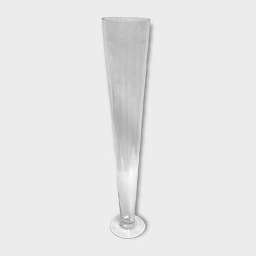 Glass Conical Vase - 60cm