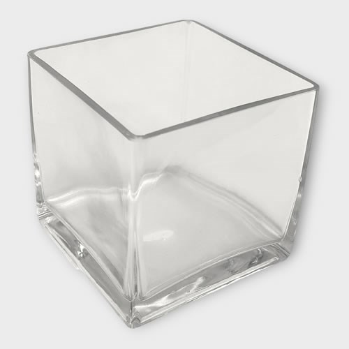 Glass Cube Vase - 13cm