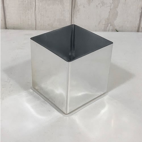 Glass Cube Vase Silver - 10cm