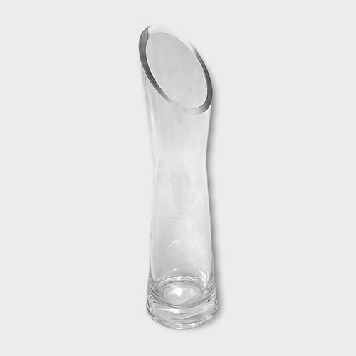 Glass Lily Vase Slant Top - 20cm