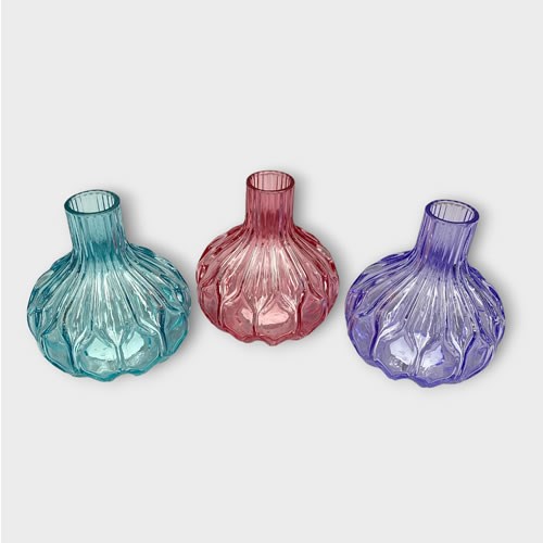Glass Paisley Posy Vases (set of 3)