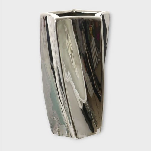 Glass Star Vase Metallic Silver - 20cm