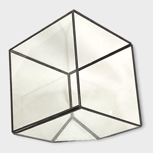 Glass Terrarium Black Cube 14.5cm
