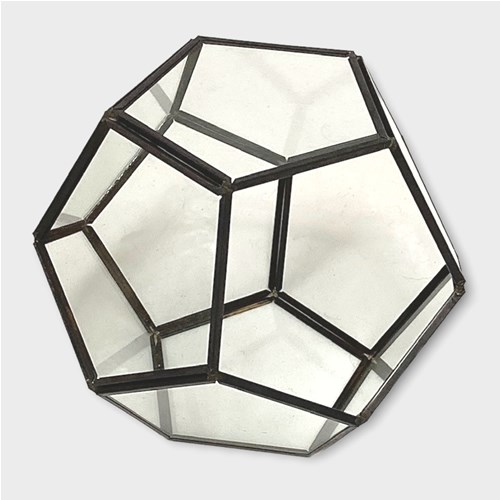 Glass Terrarium Black Polygon 14cm