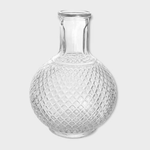 Glass Textured Slender Neck Ball Vase - 18cm