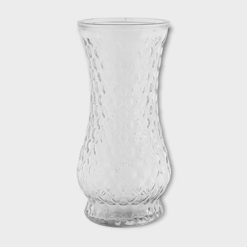 Glass Textured Tulip Vase - 22cm