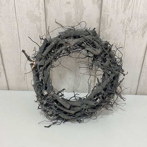 Twig Wreath Ring Grey Wash 30cm