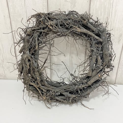 Twig Wreath Ring Grey Wash 42cm