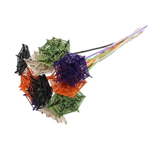 HALLOWEEN SPIDERWEB PICKS - MIXED