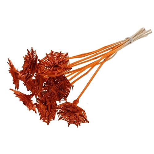HALLOWEEN SPIDERWEB PICKS - ORANGE
