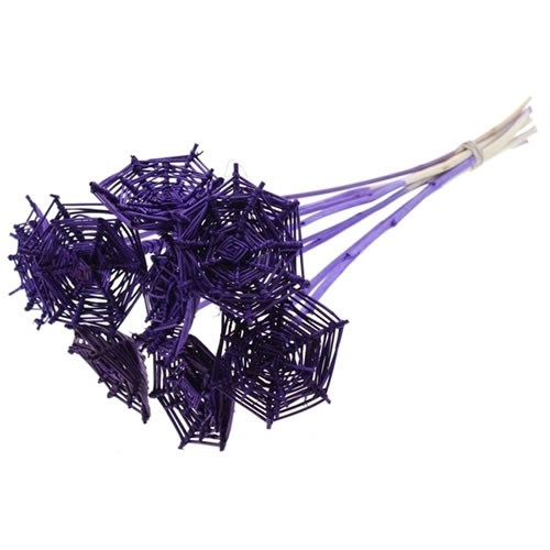 HALLOWEEN SPIDERWEB PICKS - PURPLE