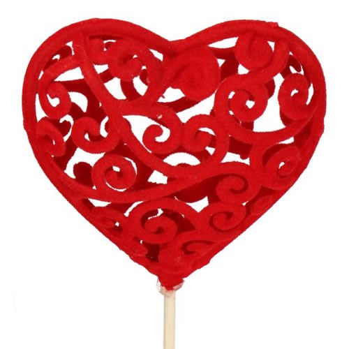 HEART PICKS - FELT RED