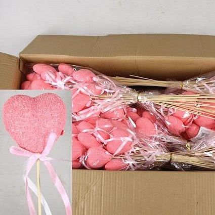 HEART & BOW PICKS - PINK