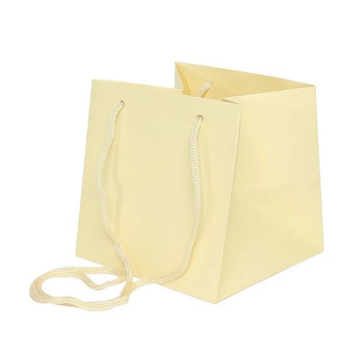 Hand Tied Gift Bag - Cream 17x17cm